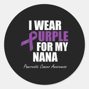 Pancreatic Cancer Awareness I Wear Purple For My Classic Round Sticker