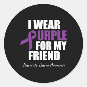 Pancreatic Cancer Awareness I Wear Purple For My F Classic Round Sticker