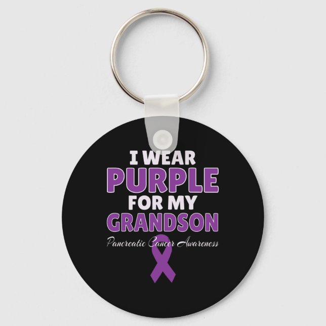 Pancreatic Cancer Awareness I Wear Purple For My G Key Ring (Front)