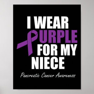 Pancreatic Cancer Awareness I Wear Purple For My N Poster