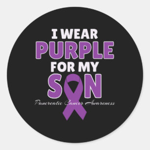 Pancreatic Cancer Awareness I Wear Purple For My S Classic Round Sticker