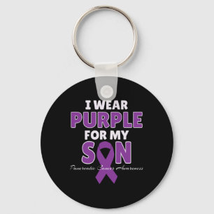 Pancreatic Cancer Awareness I Wear Purple For My S Key Ring