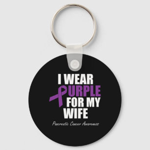 Pancreatic Cancer Awareness I Wear Purple For My W Key Ring