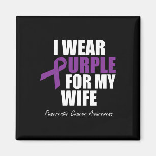 Pancreatic Cancer Awareness I Wear Purple For My W Magnet