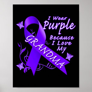 Pancreatic Cancer Awareness I Wear Ribbon For Gran Poster