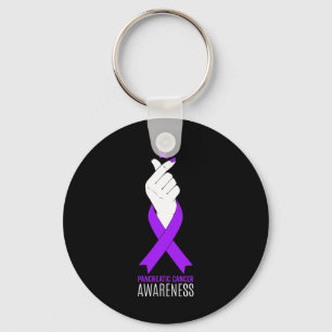 Pancreatic Cancer Awareness Kpop Finger Heart  Key Ring