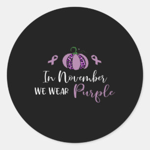 Pancreatic Cancer Awareness Purple Ribbon 1 Classic Round Sticker