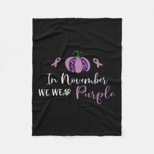 Pancreatic Cancer Awareness Purple Ribbon 1 Fleece Blanket