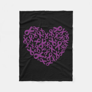Pancreatic Cancer Awareness Purple Ribbon 2 Fleece Blanket