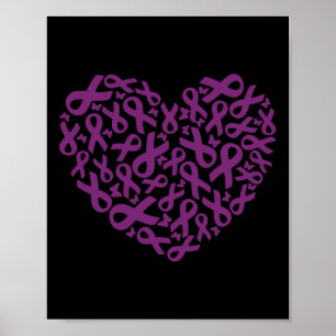 Pancreatic Cancer Awareness Purple Ribbon 2 Poster