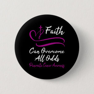 Pancreatic Cancer Awareness Purple Ribbon Christia 6 Cm Round Badge