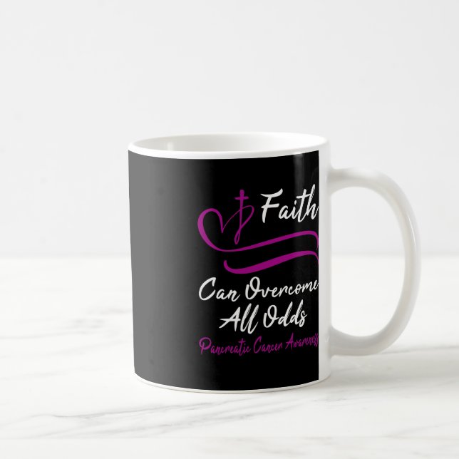 Pancreatic Cancer Awareness Purple Ribbon Christia Coffee Mug (Right)