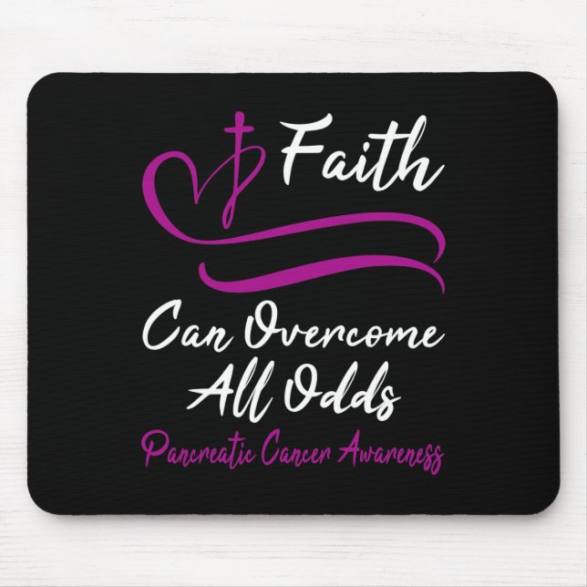 Pancreatic Cancer Awareness Purple Ribbon Christia Mouse Pad (Front)
