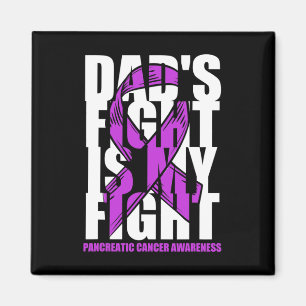 Pancreatic Cancer Awareness Purple Ribbon Dad's Fi Magnet