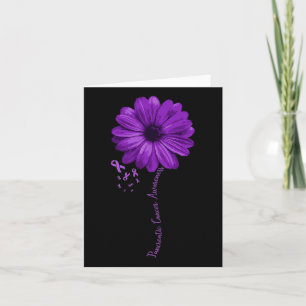 Pancreatic Cancer Awareness Purple Ribbon Floral G Card