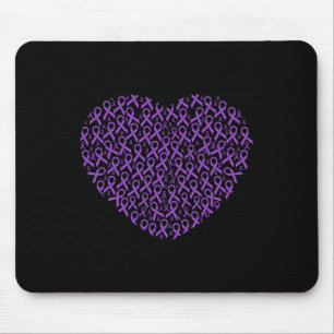 Pancreatic Cancer Awareness Purple Ribbon Heart Gi Mouse Pad