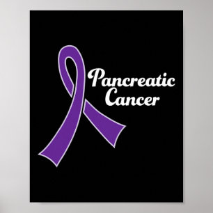 Pancreatic Cancer Awareness Purple Ribbon Poster