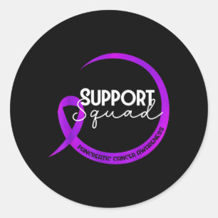 Pancreatic Cancer Awareness Purple Ribbon Support Classic Round Sticker