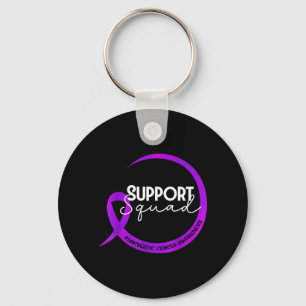Pancreatic Cancer Awareness Purple Ribbon Support Key Ring