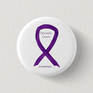 Pancreatic Cancer Awareness Ribbon Custom Art Pins