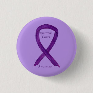 Pancreatic Cancer Awareness Ribbon Custom Art Pins