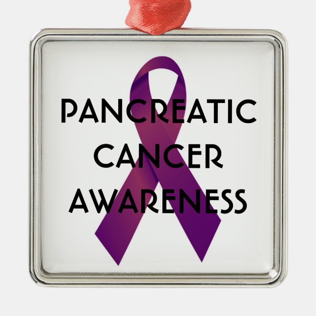 Pancreatic Cancer Awareness Ribbon Metal Tree Decoration (Front)