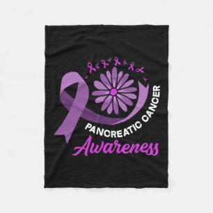 Pancreatic Cancer Awareness Ribbon Pancreatic Canc Fleece Blanket