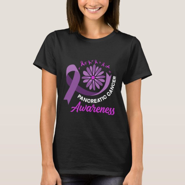 Pancreatic Cancer Awareness Ribbon Pancreatic Canc T-Shirt (Front)