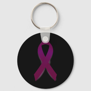 Pancreatic Cancer Awareness Ribbon Purple Ribbon Key Ring