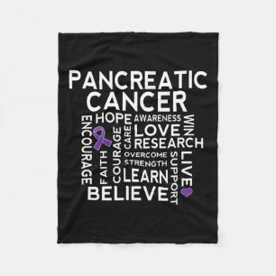 Pancreatic Cancer Awareness Ribbon Support Walk Fleece Blanket