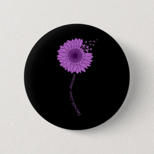 Pancreatic Cancer Awareness Sunflower Purple 6 Cm Round Badge