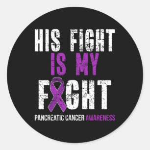 Pancreatic Cancer Awareness Survivor Gift Purple R Classic Round Sticker