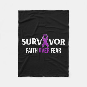 Pancreatic Cancer Awareness Survivor Gift Purple R Fleece Blanket