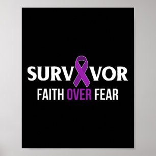 Pancreatic Cancer Awareness Survivor Gift Purple R Poster