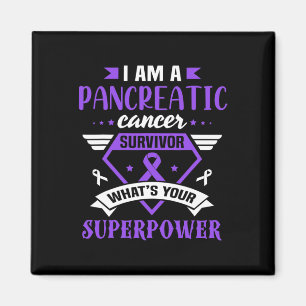 Pancreatic Cancer Awareness Survivor Purple Ribbon Magnet