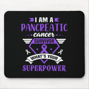 Pancreatic Cancer Awareness Survivor Purple Ribbon Mouse Pad