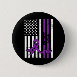 Pancreatic Cancer Awareness  USA American Flag  6 Cm Round Badge
