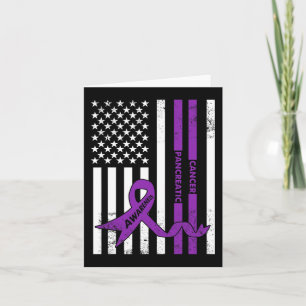 Pancreatic Cancer Awareness USA American Flag Card