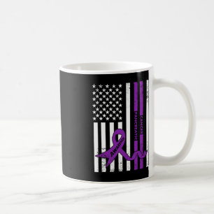 Pancreatic Cancer Awareness  USA American Flag  Coffee Mug