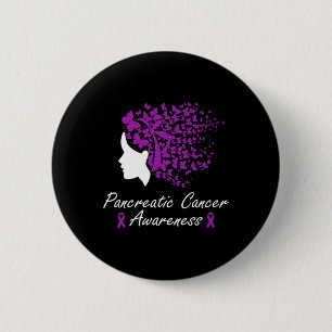 Pancreatic Cancer Awareness - Women Butterflies Ha 6 Cm Round Badge