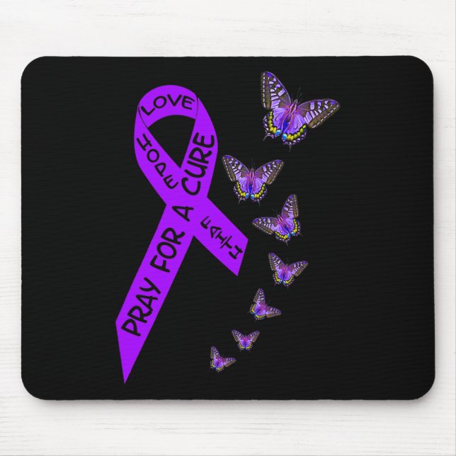 Pancreatic Cancer Awareness Women butterfly Religi Mouse Pad (Front)