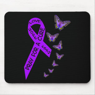 Pancreatic Cancer Awareness Women Butterfly Religi Mouse Pad