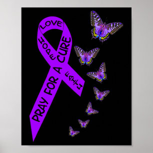 Pancreatic Cancer Awareness Women Butterfly Religi Poster