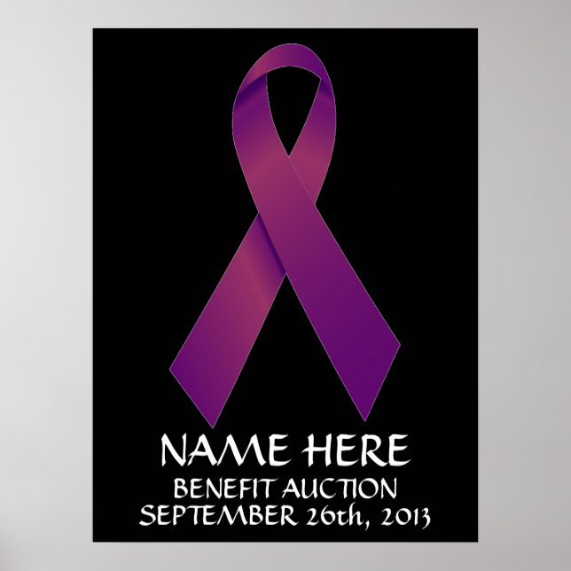 Pancreatic Cancer Benefit Auction Ribbon Poster (Front)