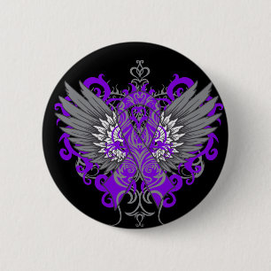 Pancreatic Cancer Cool Wings 6 Cm Round Badge