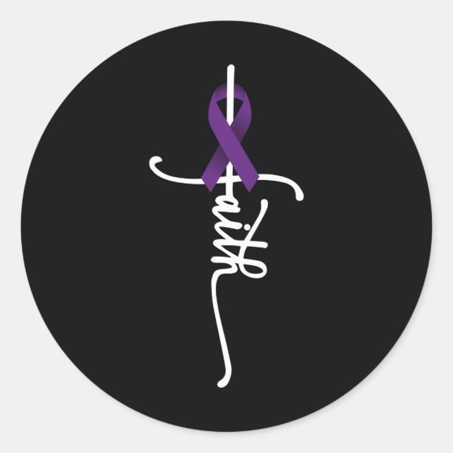 Pancreatic Cancer Faith Pancreatic Cancer Awarenes Classic Round Sticker (Front)