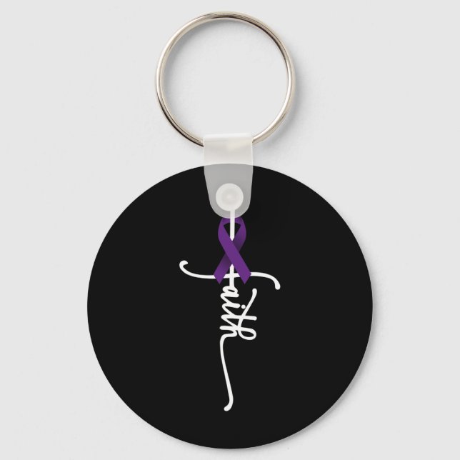 Pancreatic Cancer Faith Pancreatic Cancer Awarenes Key Ring (Front)