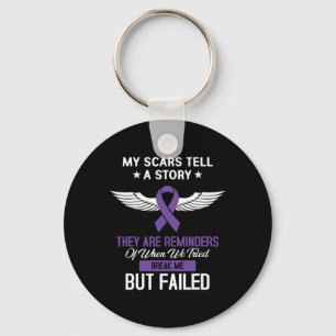 Pancreatic Cancer Fight Cancer Ribbon 10 Key Ring