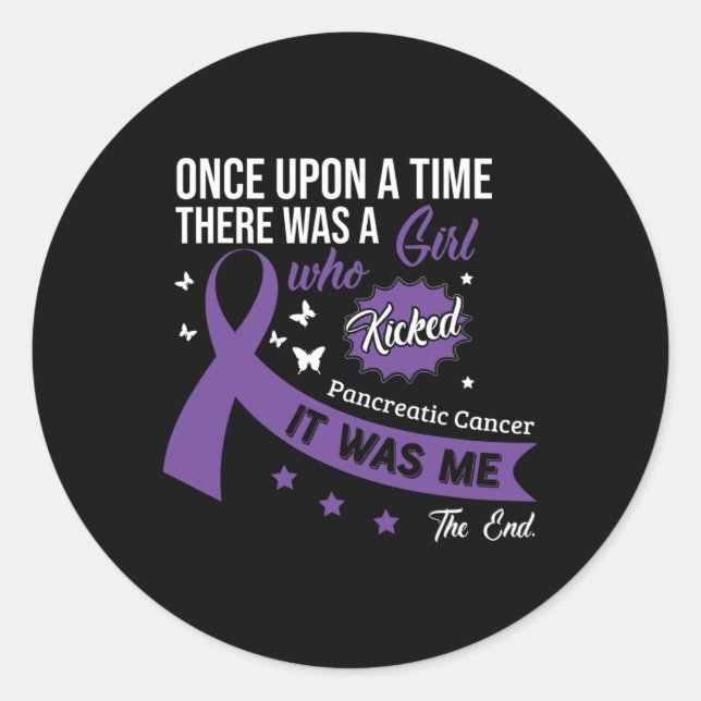 Pancreatic Cancer Fight Cancer Ribbon 12 Classic Round Sticker (Front)