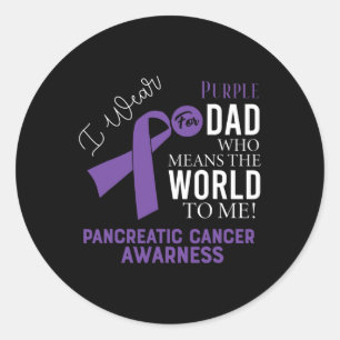 Pancreatic Cancer Fight Cancer Ribbon 17 Classic Round Sticker
